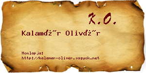 Kalamár Olivér névjegykártya